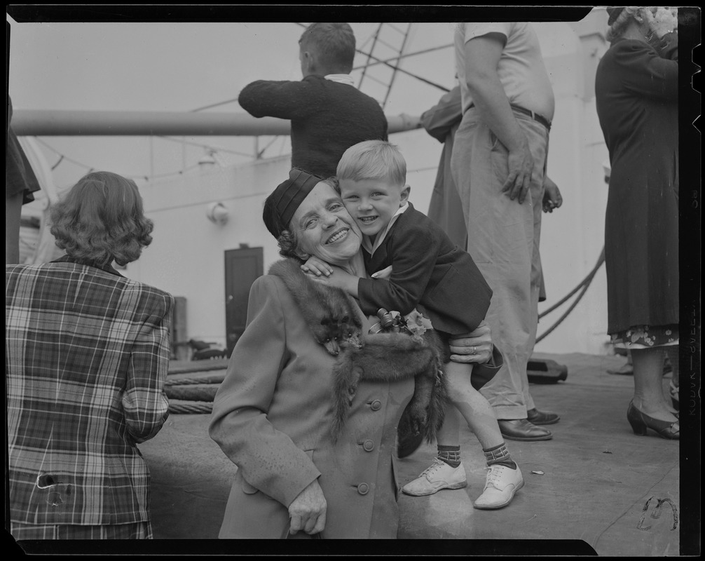 young boys with older woman Older woman hugging a young boy - Digital Commonwealth