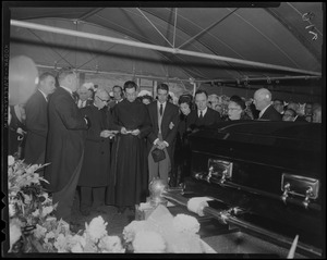 Religious ceremony at the gravesite for James M. Curley
