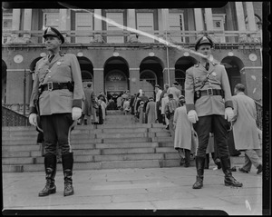 State Troopers in formation for the procession of James M. Curley from the State House