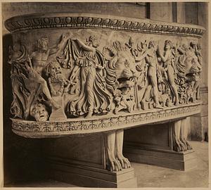 Lenos sarcophagus with representation of the Dionysiac procession