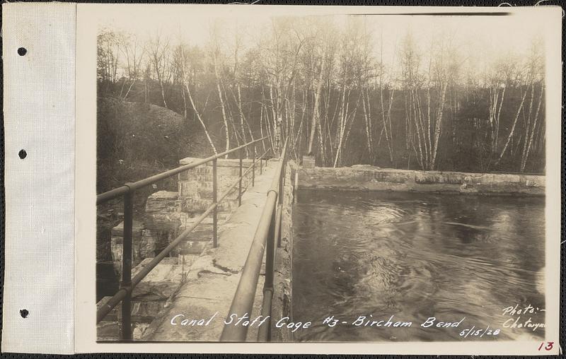 Bircham Bend, canal staff gage #3, Springfield, Mass., May 15, 1928