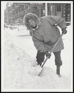 Alaska Better Than This said Earl Brown, of 300 Newbury St., as he tackled yesterday's snow dressed in a ski trooper's reversible parka of World War II origin.