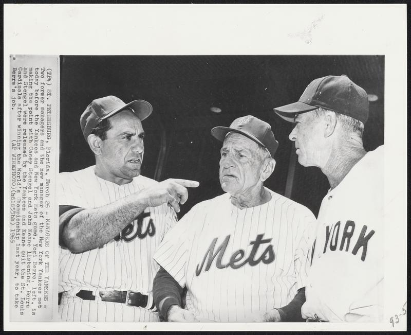 Managers of the Yankees - Two former mangers and the new manager of the ...