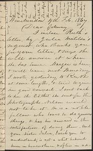 Letter from Zadoc Long to John D. Long, February 19, 1867