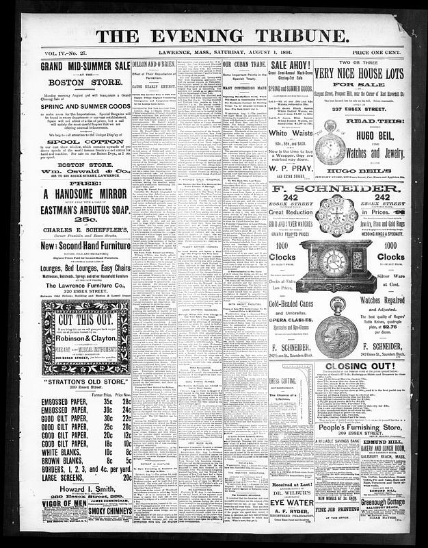 The Evening Tribune. August 01, 1891 - Digital Commonwealth
