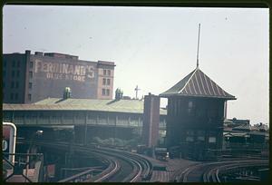 Elevated train tracks, Dudley Square, Ferdinand's Blue Store in background