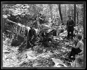 Wreckage after an airplane crash