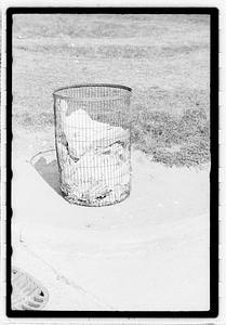 Trash in a trash can