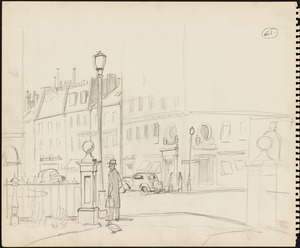 Sketch of corner of Beacon and Charles Street