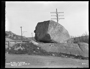 Wachusett Reservoir, profile rock, Boylston Street, Clinton, Mass., May 16, 1900