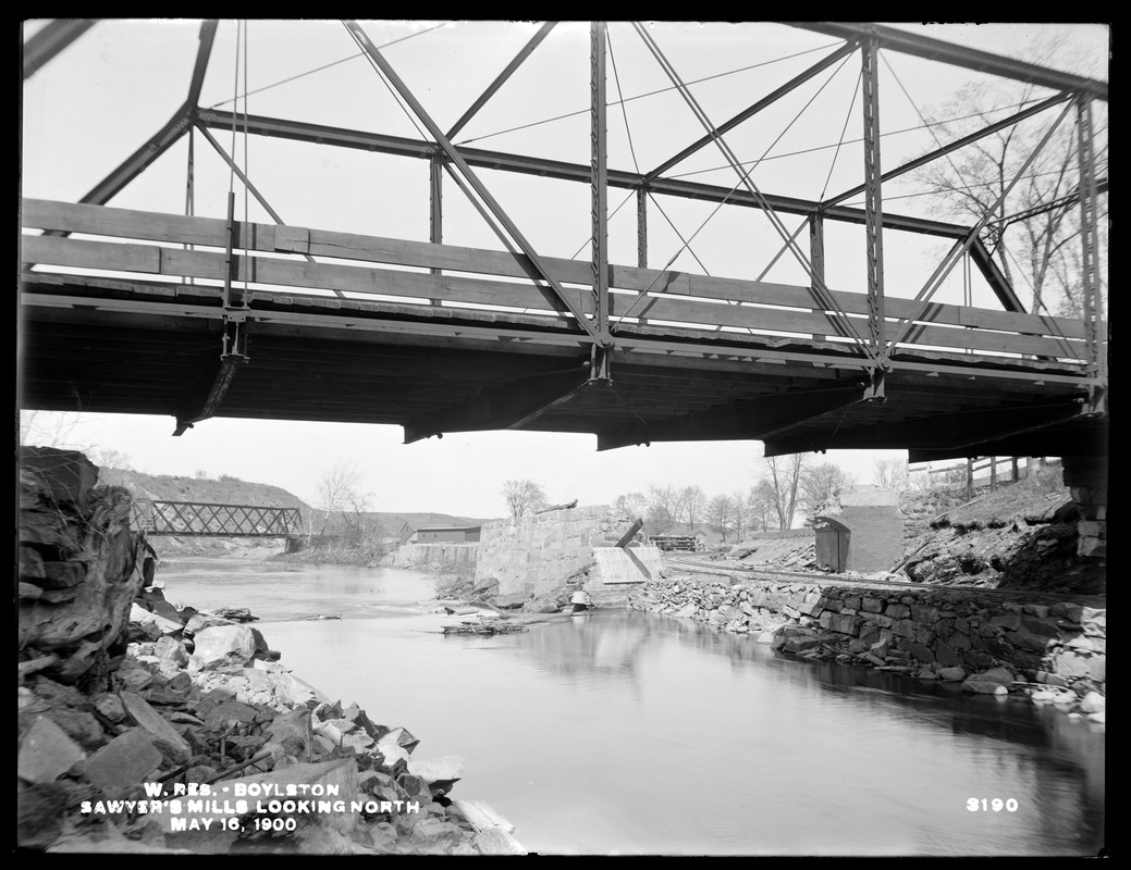 Wachusett Reservoir, Sawyer's Mills, looking north, mill dismantled, Boylston, Mass., May 16, 1900