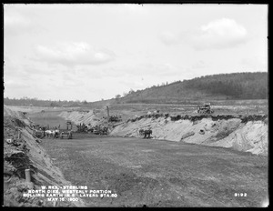 Wachusett Reservoir, North Dike, westerly portion, rolling earth in 6-inch layers, station 50, Sterling, Mass., May 16, 1900