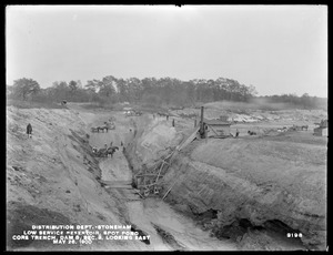 Distribution Department, Low Service Spot Pond Reservoir, core trench, Dam No. 8, Section 3, looking east, Stoneham, Mass., May 28, 1900