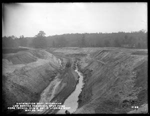 Distribution Department, Low Service Spot Pond Reservoir, core trench, Dam No. 8, Section 3, looking west, Stoneham, Mass., May 28, 1900