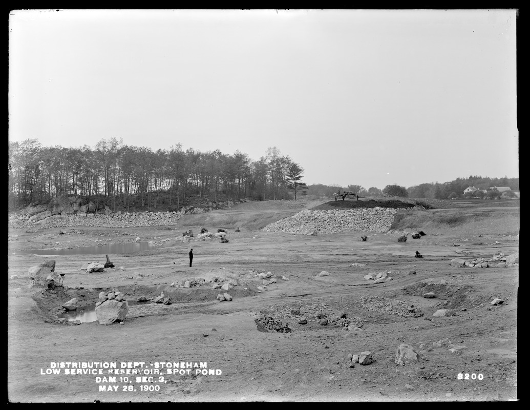 Distribution Department, Low Service Spot Pond Reservoir, Dam No. 10, Section 3, Stoneham, Mass., May 28, 1900