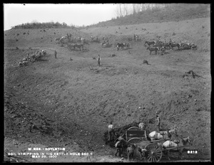 Wachusett Reservoir, soil stripping in big kettle hole, Section 6, Boylston, Mass., May 29, 1900