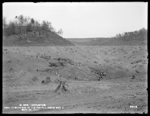 Wachusett Reservoir, Soil stripping in big kettle hole, Section 6, Boylston, Mass., May 29, 1900