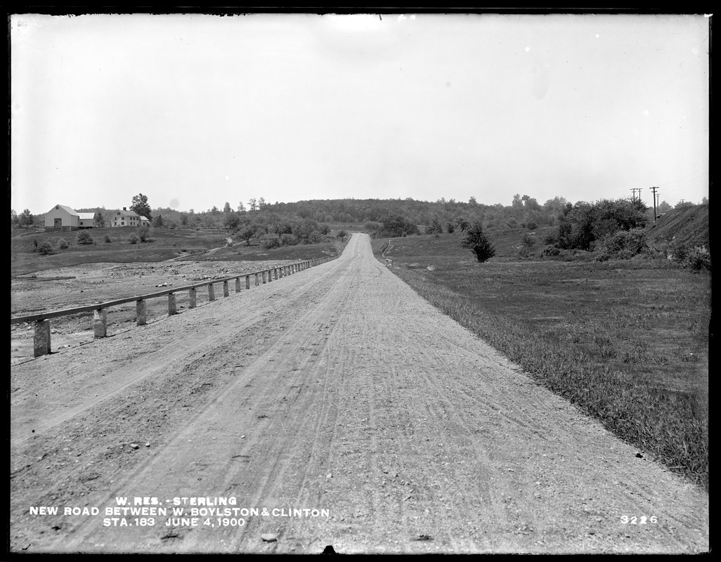 Wachusett Reservoir, new road between West Boylston and Clinton, station 183, Sterling, Mass., Jun. 4, 1900