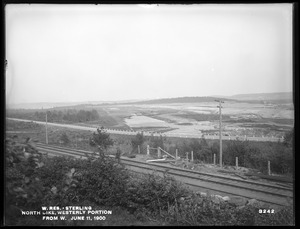 Wachusett Reservoir, North Dike, westerly portion; from the west, Sterling, Mass., Jun. 11, 1900