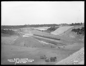 Wachusett Reservoir, North Dike, easterly portion, tracks in Coachlace Pond, Clinton, Mass., Jun. 13, 1900