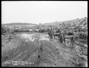 Wachusett Reservoir, stumps and muck excavation, Section 5, Sterling, Mass., Jun. 13, 1900