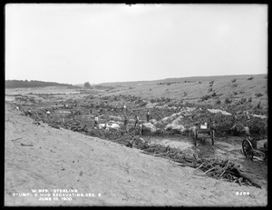 Wachusett Reservoir, stumps and muck excavation, Section 5, Sterling, Mass., Jun. 13, 1900