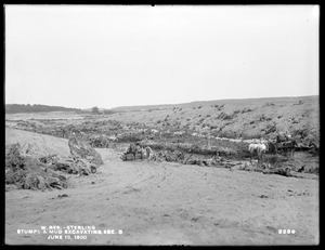 Wachusett Reservoir, stumps and muck excavation, Section 5, Sterling, Mass., Jun. 13, 1900