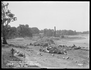 Distribution Department, Low Service Spot Pond Reservoir, eastern shore, Section 7, looking south, Stoneham, Mass., Jun. 26, 1900