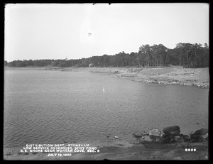 Distribution Department, Low Service Spot Pond Reservoir, southeast shore near Mortar Cove, Section 6, Stoneham, Mass., Jul. 19, 1900