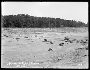 Distribution Department, Low Service Spot Pond Reservoir, northeast shore from Bold Point, Section 1, Stoneham, Mass., Jul. 19, 1900