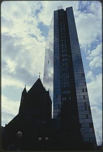 Copley Sq. 9 a.m. New John Hancock - wind damage