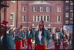 Shriners marching band, parade, Park Street, Boston