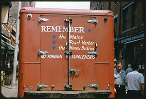 Truck with education slogans