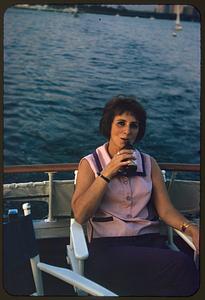 Woman on boat, Miami Beach, Florida