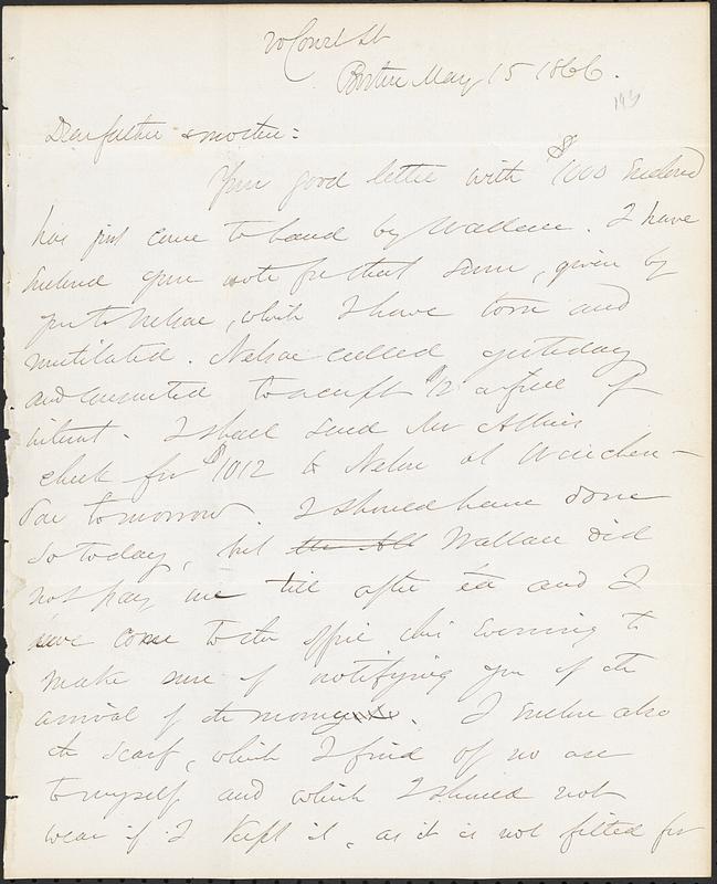 Letter from John D. Long to Zadoc Long and Julia D. Long, May 15, 1866