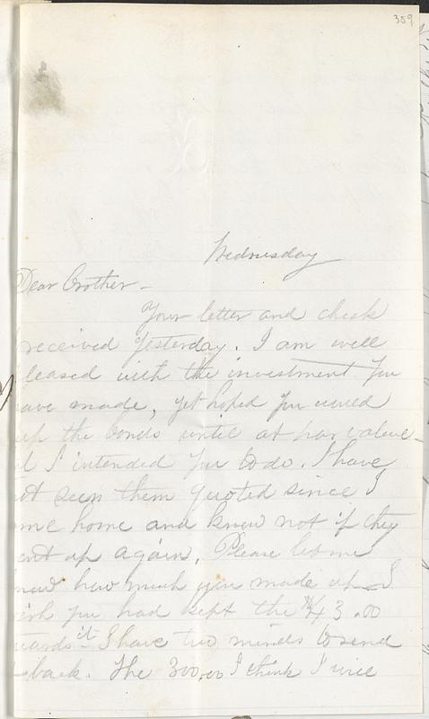 Letter from Ruth Ann B. Strout to John D. Long