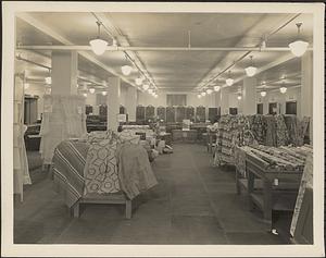 General view of the textile department, R. H. White Co. department store, Boston