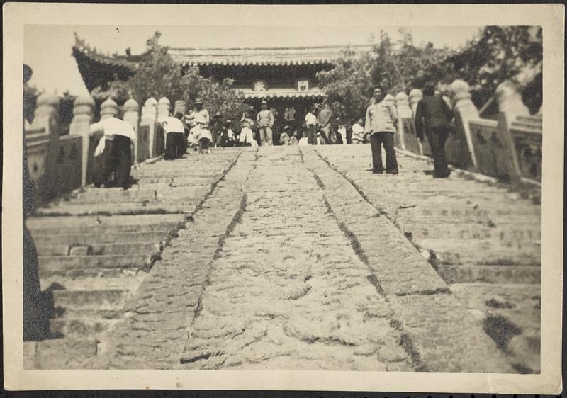 Long and steep stone staircase