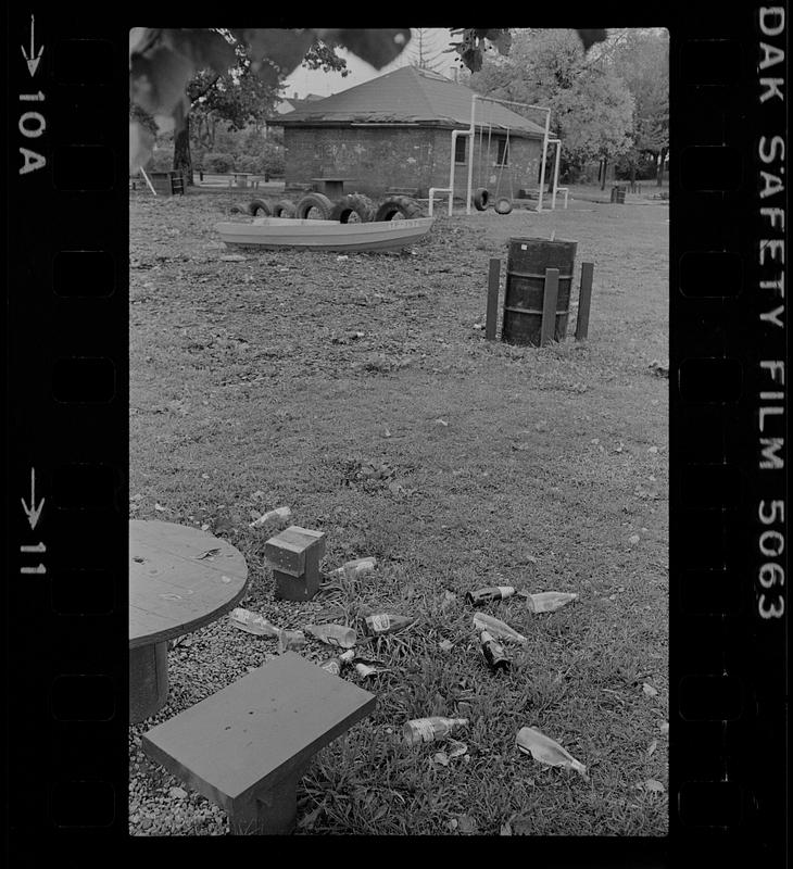 Playground with litter