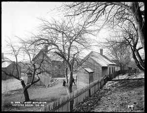 Wachusett Reservoir, Antoine Snow's houses, on east side of Union Street, near Cross, from the northeast, West Boylston, Mass., Dec. 5, 1896