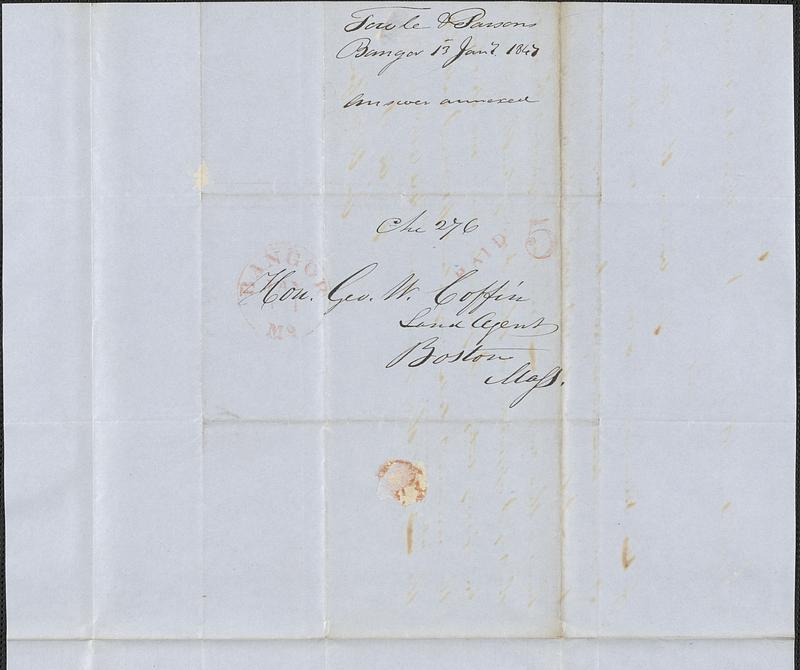 Towle and Parsons to George Coffin, 13 January 1847 - Digital Commonwealth