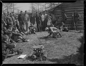 Camping Institute fire building demonstration