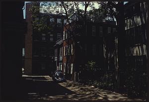 View of buildings in shade, Boston