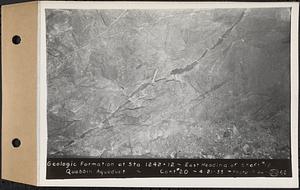 Contract No. 20, Coldbrook-Swift Tunnel, Barre, Hardwick, Greenwich, geologic formation at Sta. 1242+12, east heading of Shaft 12, Quabbin Aqueduct, Hardwick, Mass., Apr. 21, 1933