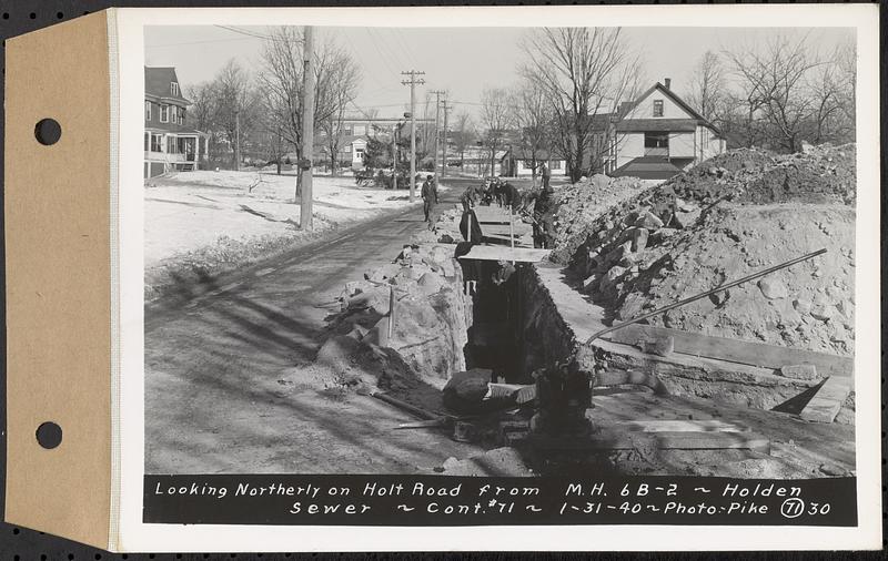 Contract No. 71, WPA Sewer Construction, Holden, looking northerly on