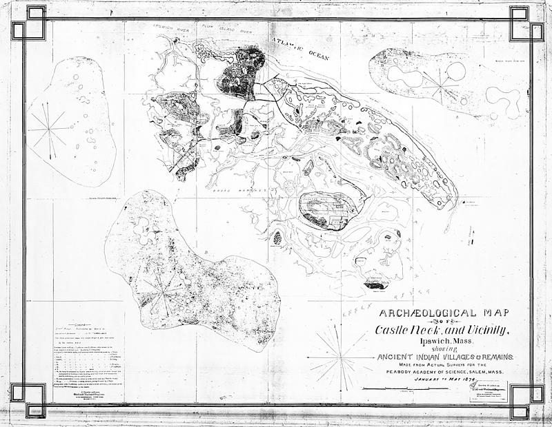 Archaeological map of Castle Neck and vicinity, Ipswich, Mass. showing ancient Indian villages & remains