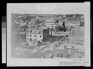 Main Street looking north, during the rebuilding after the fire