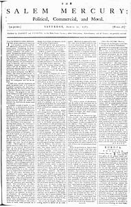The Salem Mercury: Political, Commercial, and Moral
