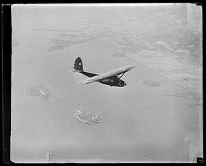 Unidentified airplane flying in the air