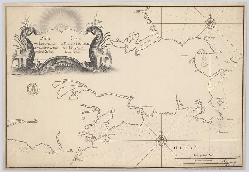 Kaartet over Louisbourg og dens omliggende Stæder